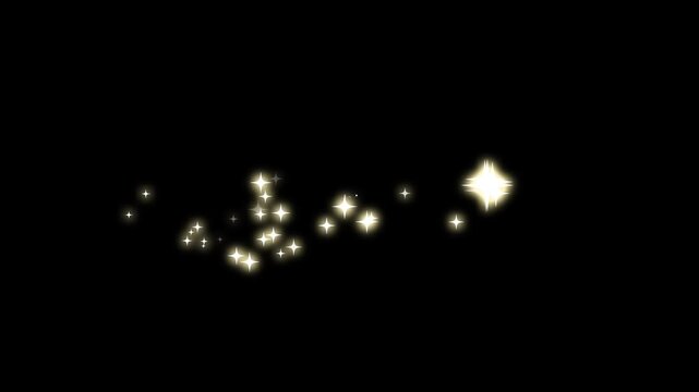 Luxury Glitter Line 4K, white shimmer sparkles trail animation, pixie dust magic stars, fast glowing particle motion, elegant transition on black screen