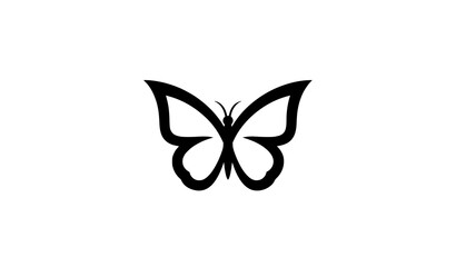 Decorative Black Butterfly Silhouette Clipart Vector