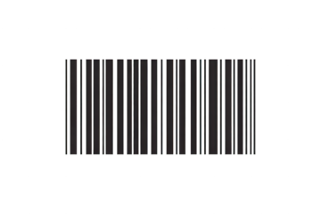 Digital barcode scan symbol with vertical lines, isolated on transparent background
