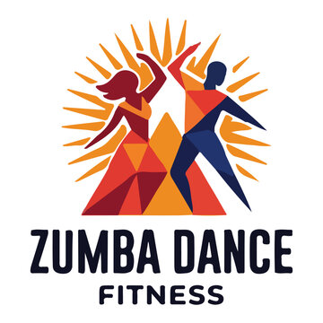 Active lifestyle and dance fitness emblems set.