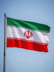 Iran Flag Waving in Daylight