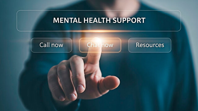 A person seeking mental health support online - Powered by Adobe