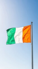Ireland Flag Waving in Natural Daylight