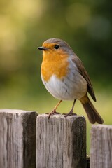 Fototapeta premium Bird Perched on Fence