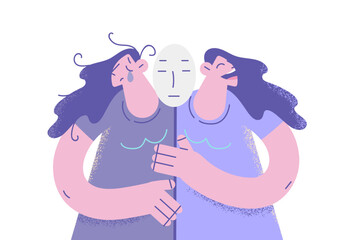 Woman have different emotions suffer from mood swings