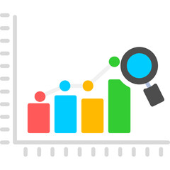 Obraz premium Accountability chart with magnifier Icon