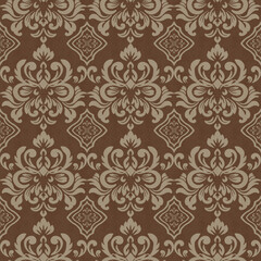Fototapeta premium Damask refers to woven fabric with floral or geometric patterns created from a special weave that creates a distinctive pattern on the fabric. This weaving uses a technique of using multi-colored yarn