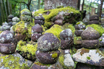 Gorinto stone pagodas in the bamboo forest of Hokoku-ji, Kamakura