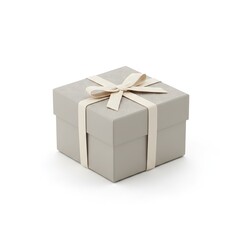 Fototapeta premium Minimal White Gift Box with Ribbon