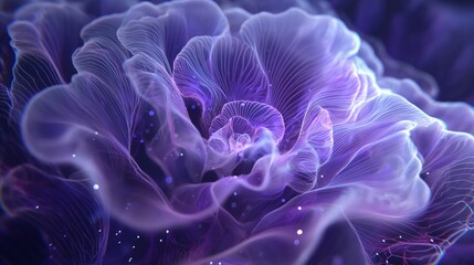 Abstract AI core formed from layered light creates glowing patterns and shapes in dark space