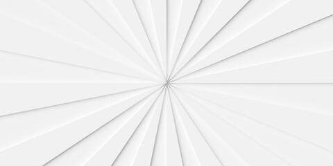 White two level stepped sunburst or starburst geometry background wallpaper banner, flat lay