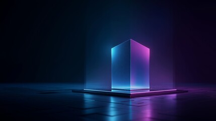 Digital perimeter protection concept with glowing design at night in a dark setting