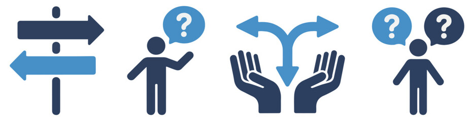ambiguity confusion decision icon set © graphixecho