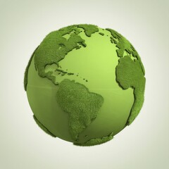 Fototapeta premium A digital piece of a green globe with textured continents digital green globe textured surface