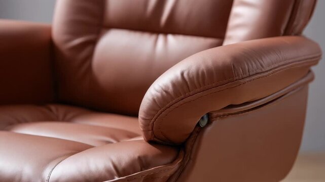 Comfortable office chair with padded seating and backrest showcasing smooth leather material and flexible adjustments for prolonged desk work