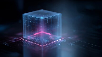 Visual representation of digital security concept with data structure and technology elements