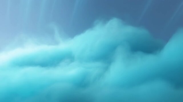 Gentle blue clouds drift seamlessly in tranquil sky atmosphere
