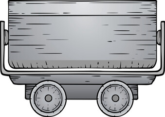 Design of old metal mining cart