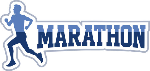 Design of marathon message and man running
