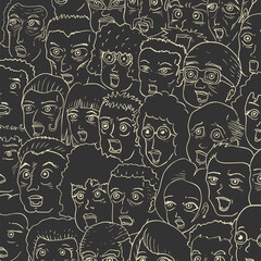 Many people faces background art design