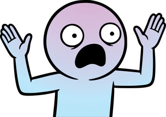 Design of funny scared expression draw