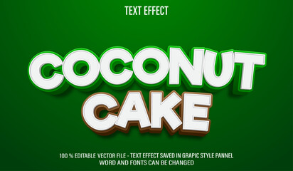 Coconut Cake 3d editable text effect style