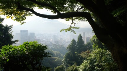 A stunning Japanese landscape with Mount Fuji in the background.
