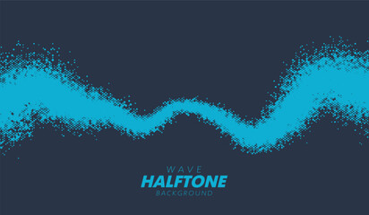 Abstract vector torn halftone fluid wave. Scratched dotted pop art wavy dynamic texture.