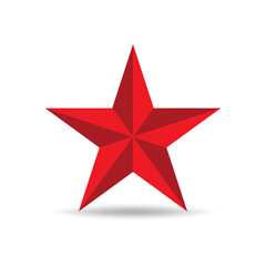 Red star logo vector isolated on white background