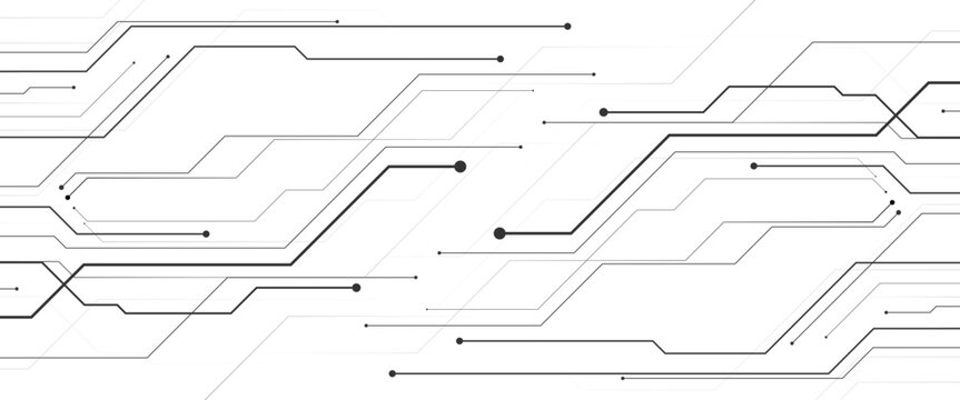 Vector digital white and blue digital technology futuristic circuit board background..