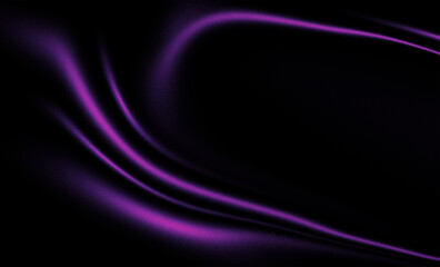 Elegant purple abstract wave with grainy texture isolated on black. Minimalist violet silk flow for luxury wellness, beauty branding, and modern technology creative backgrounds.
