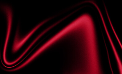 Intense red abstract wave on black background with elegant grainy texture. Dramatic scarlet silk flow for luxury cosmetics, passionate romantic concepts, and premium cinematic backdrops.