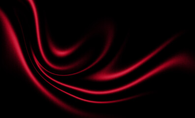 Intense red abstract wave on black background with elegant grainy texture. Dramatic scarlet silk flow for luxury cosmetics, passionate romantic concepts, and premium cinematic backdrops.