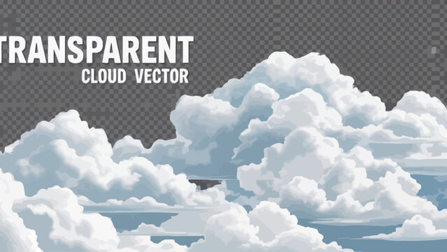 Illustrated Cloud Vector Transparent Background Sky Design