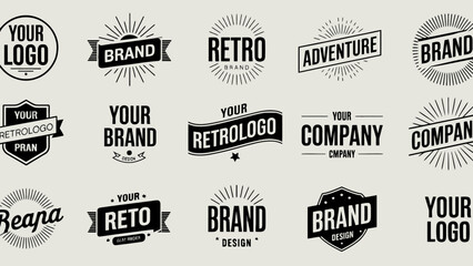 Fototapeta premium Collection of vintage retro brand logos and badges designs