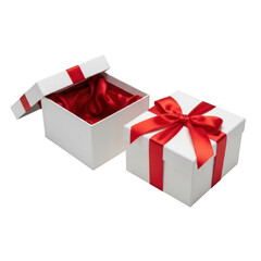 Gift boxes with ribbons isolated on transparent background
