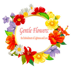 A wreath of flowers and an inscription