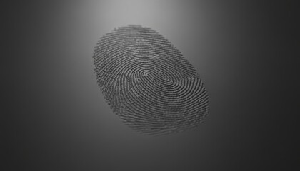 Fingerprint rendering symbolizing biometric identity, access control and digital security, evoking privacy, authentication, forensics, cybercrime investigation and data protection