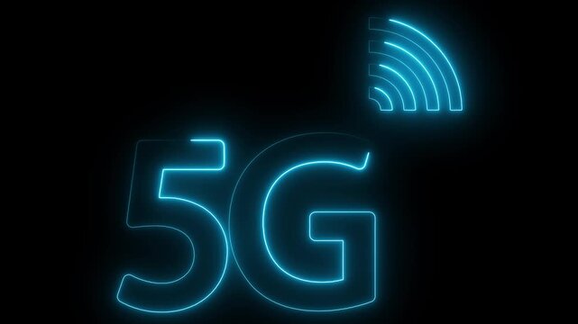 neon text 5G WIFI wireless, internet connection icon 5g application communication computer computing connection data, data communication data network. 5g, abstract, background, blue, bright, 