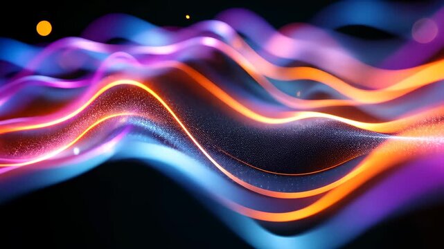 Digital Flow Abstract - Colorful Light Waves with Particles for Technology Backgrounds, Motion Graphics and Digital Art Presentations