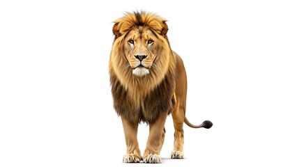 Obraz premium Lion Standing on White Background