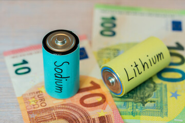 Sodium and lithium ion battery cost comparison with euro money