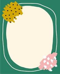 Playful Hand-Drawn Frame with Abstract Brushstroke Accents