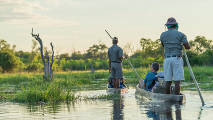 Mokoro safari on Khwai River, Okavango Delta, Botswana © Jose