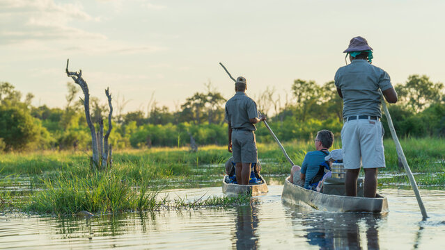 Mokoro safari on Khwai River, Okavango Delta, Botswana