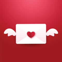 Valentine's day concept background. Vector illustration. Cute love banner or greeting card. Love letter vector.