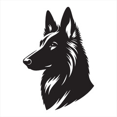 Fototapeta premium intelligent Belgian Shepherd dog vector silhouette highlighting strength, agility, loyalty, and alert nature, perfect for modern logos, professional pet branding.