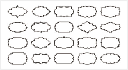 Fototapeta premium Sketch badge icon isolated Frame border tag vector stock illustration