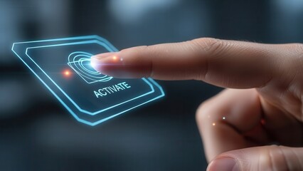 Index finger reaching to activate virtual control