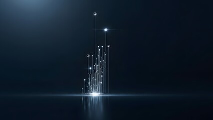 Digital Ascent: A mesmerizing visualization of digital data points ascending, symbolizing growth, progress, and interconnectedness in the technological realm.